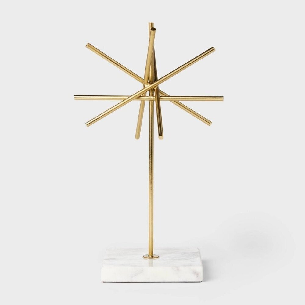 Tall Brass & Marble Decor Star Object‎ - Threshold Studio McGee Christmas 2023